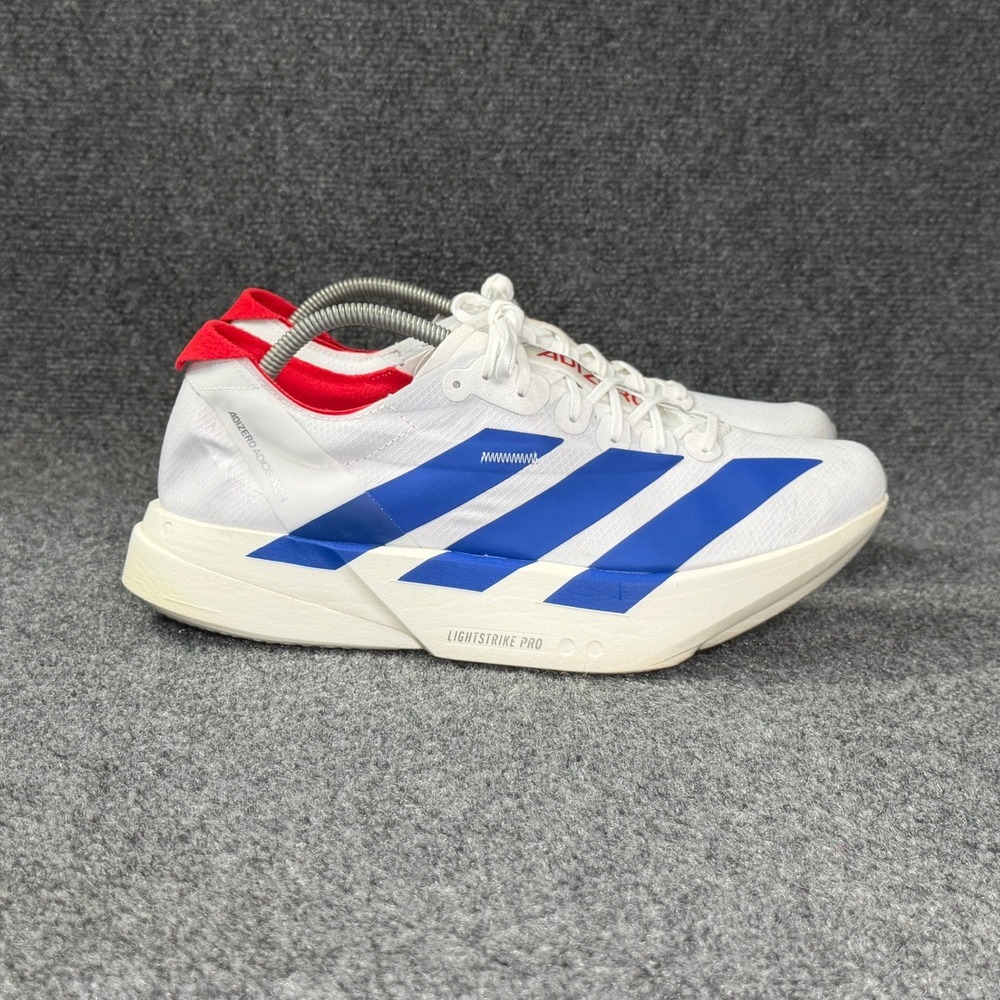 Adidas Adizero Adios Pro 4 Running Shoes Mens 12 Cloud White Royal Blue Athletic
